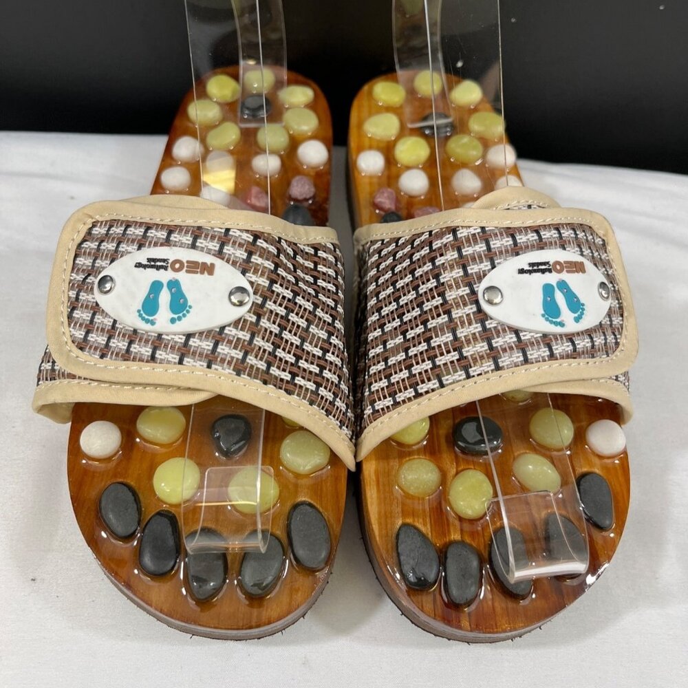 Neo Reflecology Womens Tan Stone Massager Sandals Size 6 SKU 6551